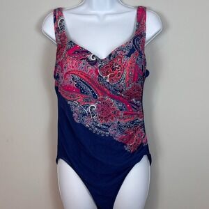 MIRACLESUIT Amici Paisley One Piece Swimsuit Slimming Womens size US 16 Summer